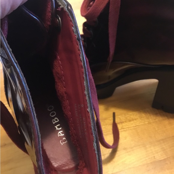 Bamboo Jonas-02 Dark Burgundy Chunky Ankle Boots with Lug Sole Size 9 - Picture 11 of 16